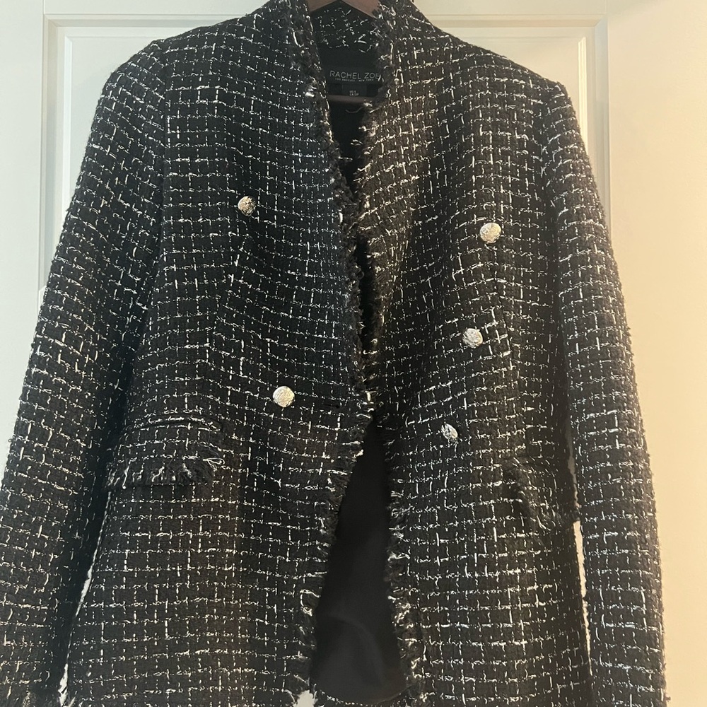 Rachel Zoe Monochrome Tweed Blazer
